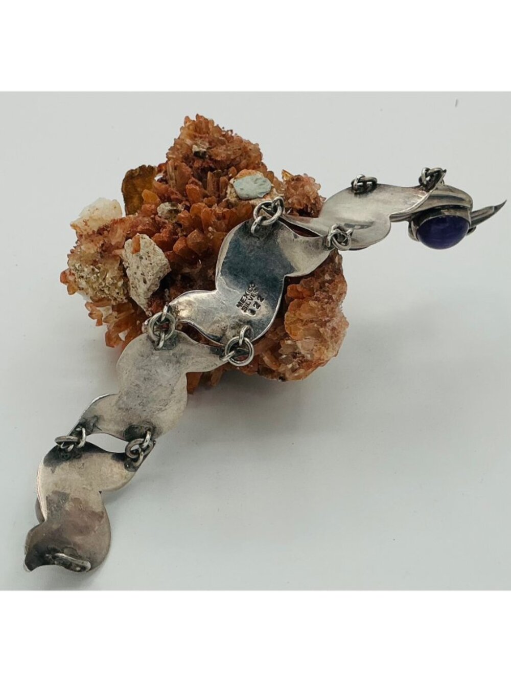 Vintage Mexico Sterling Silver & Amethyst Bracelet R193 - Picture 2 of 2